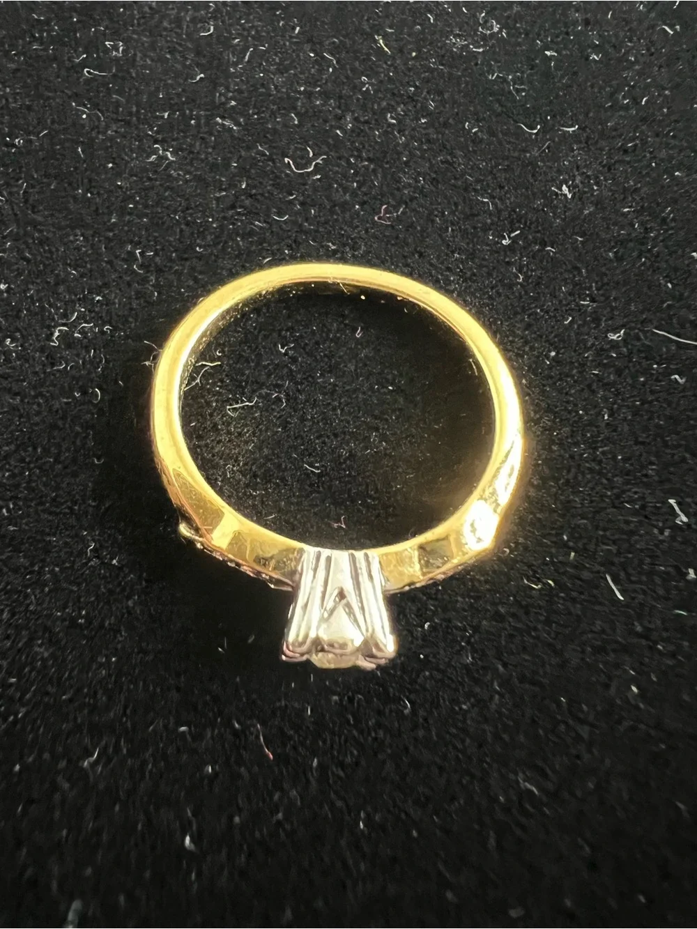 Rhinestone and faux gold Solitaire Ring
